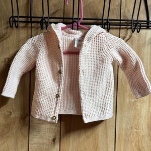 Carter's Light Pink Hooded Knit Cardigan